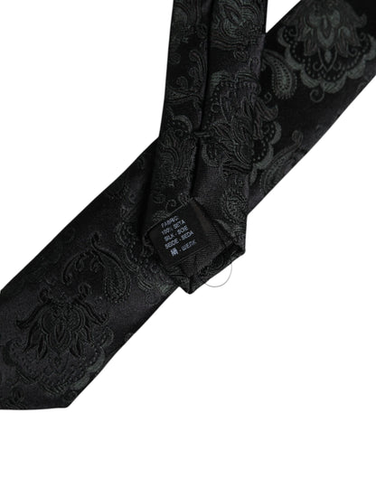 Dolce & Gabbana Dark Green Floral Silk Adjustable Necktie Tie – par Dolce & Gabbana | Disponible sur Sandy Store ByNet
