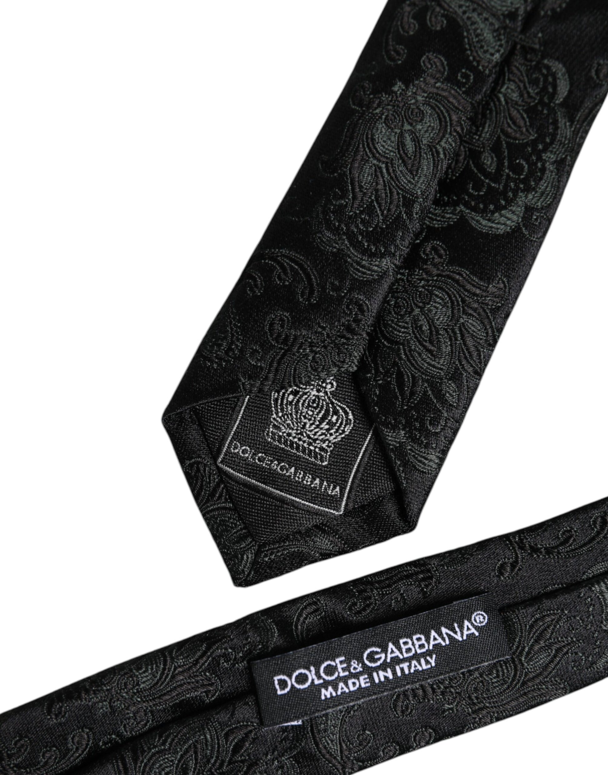 Dolce & Gabbana Dark Green Floral Silk Adjustable Necktie Tie – par Dolce & Gabbana | Disponible sur Sandy Store ByNet