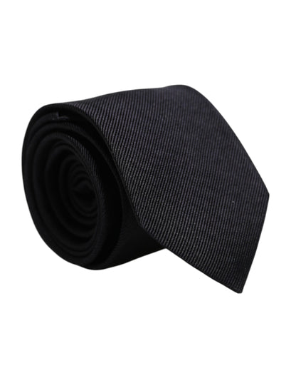 Dolce & Gabbana Black Solid Silk Adjustable Necktie Tie – par Dolce & Gabbana | Disponible sur Sandy Store ByNet