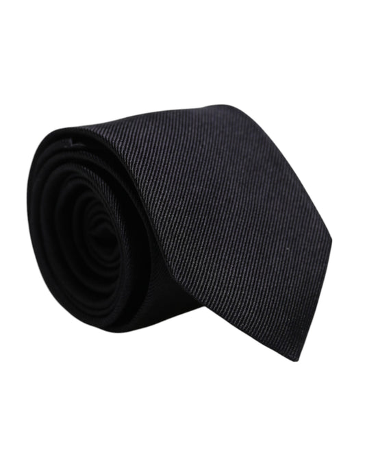 Dolce & Gabbana Black Solid Silk Adjustable Necktie Tie – par Dolce & Gabbana | Disponible sur Sandy Store ByNet