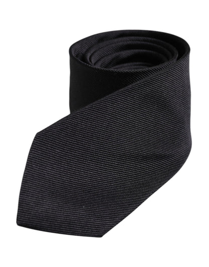 Dolce & Gabbana Black Solid Silk Adjustable Necktie Tie – par Dolce & Gabbana | Disponible sur Sandy Store ByNet