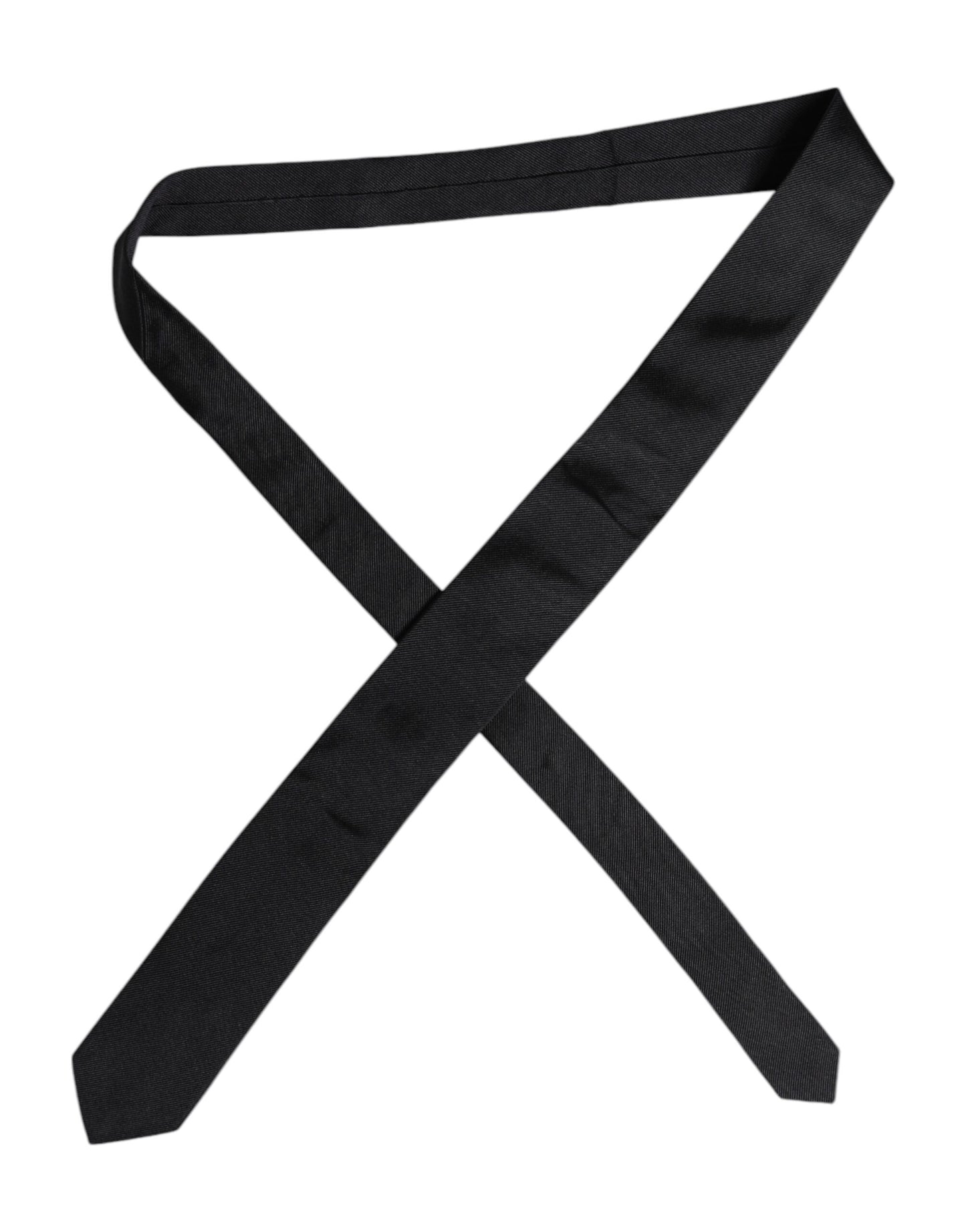 Dolce & Gabbana Black Solid Silk Adjustable Necktie Tie – par Dolce & Gabbana | Disponible sur Sandy Store ByNet