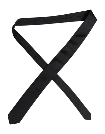 Dolce & Gabbana Black Solid Silk Adjustable Necktie Tie – par Dolce & Gabbana | Disponible sur Sandy Store ByNet
