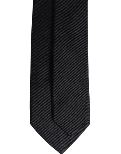 Dolce & Gabbana Black Solid Silk Adjustable Necktie Tie – par Dolce & Gabbana | Disponible sur Sandy Store ByNet