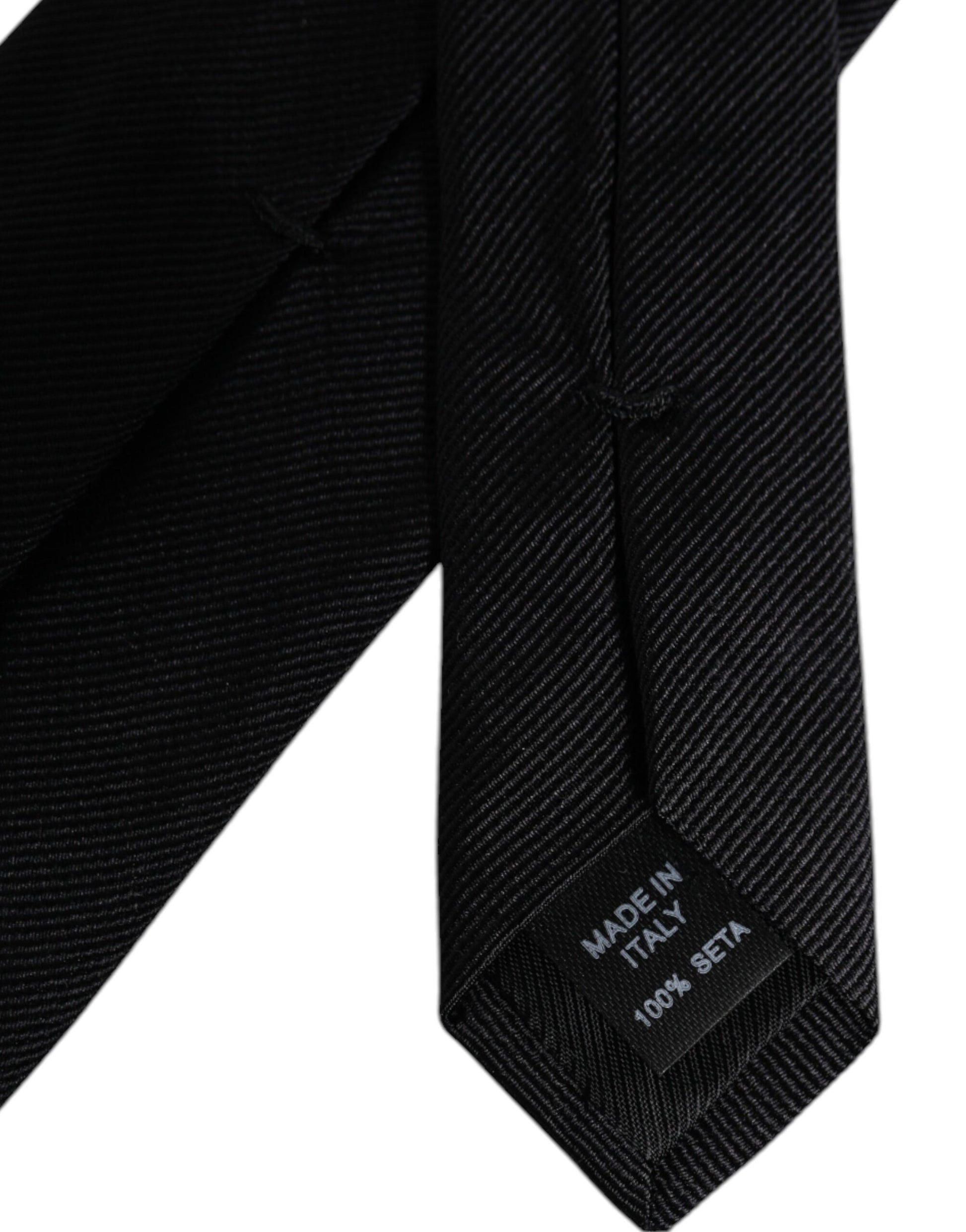 Dolce & Gabbana Black Solid Silk Adjustable Necktie Tie – par Dolce & Gabbana | Disponible sur Sandy Store ByNet