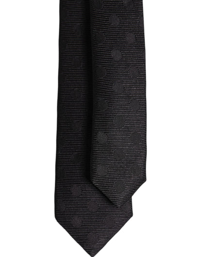 Dolce & Gabbana Black Circles Silk Adjustable Necktie Tie – par Dolce & Gabbana | Disponible sur Sandy Store ByNet