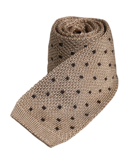 Dolce & Gabbana Beige Polka Dot Silk Adjustable Necktie Tie – par Dolce & Gabbana | Disponible sur Sandy Store ByNet