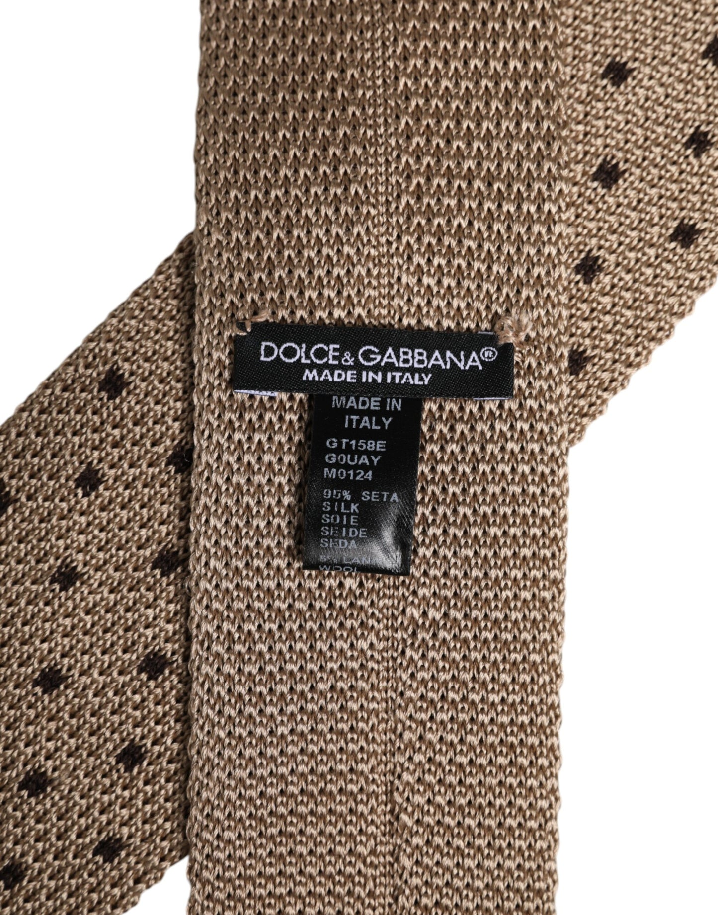 Dolce & Gabbana Beige Polka Dot Silk Adjustable Necktie Tie – par Dolce & Gabbana | Disponible sur Sandy Store ByNet