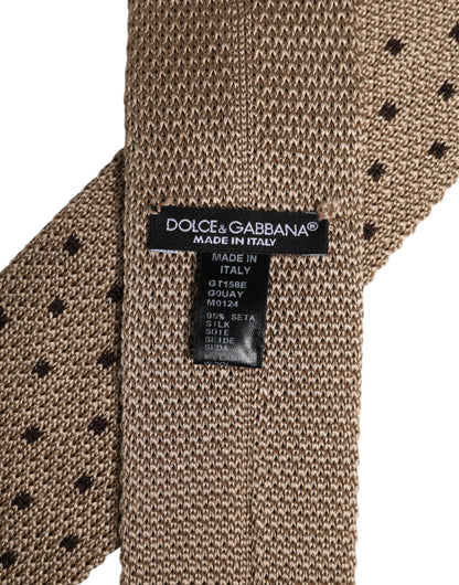 Dolce & Gabbana Beige Polka Dot Silk Adjustable Necktie Tie – par Dolce & Gabbana | Disponible sur Sandy Store ByNet