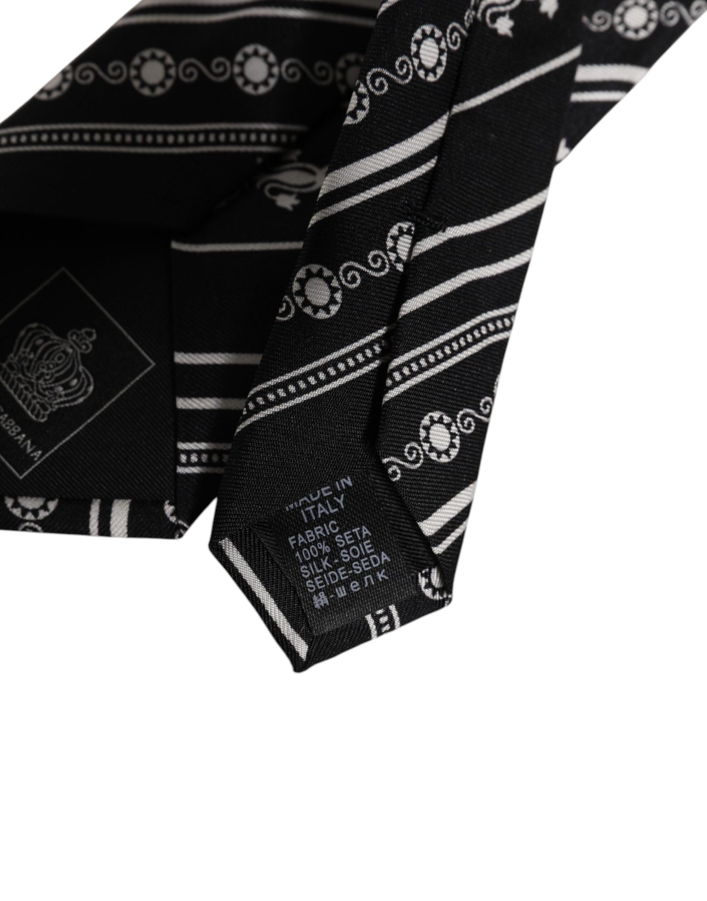 Dolce & Gabbana Black White Stripes Silk Adjustable Necktie Tie – par Dolce & Gabbana | Disponible sur Sandy Store ByNet