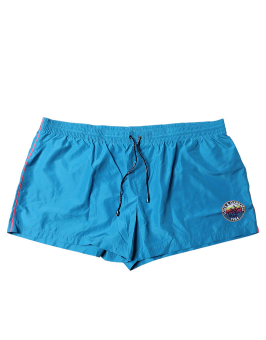 Maillot de bain 2 pièces short de plage Dolce &amp; Gabbana à logo turquoise