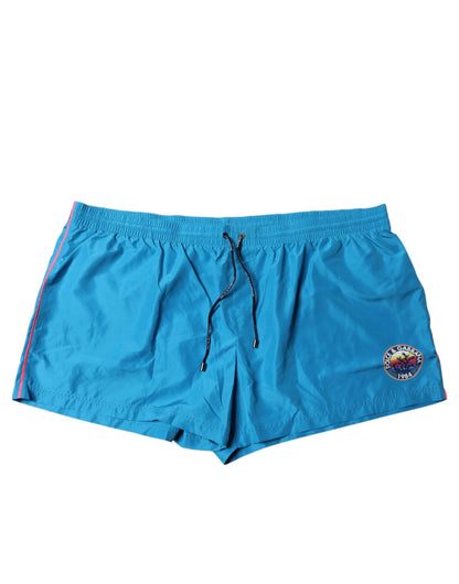 Maillot de bain 2 pièces short de plage Dolce &amp; Gabbana à logo turquoise