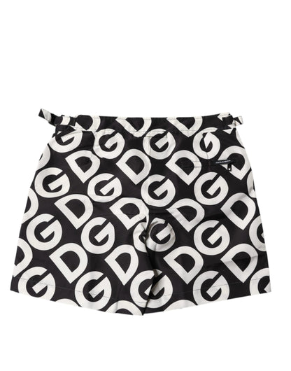 Maillots de bain Dolce &amp; Gabbana avec short de plage noir et blanc et logo