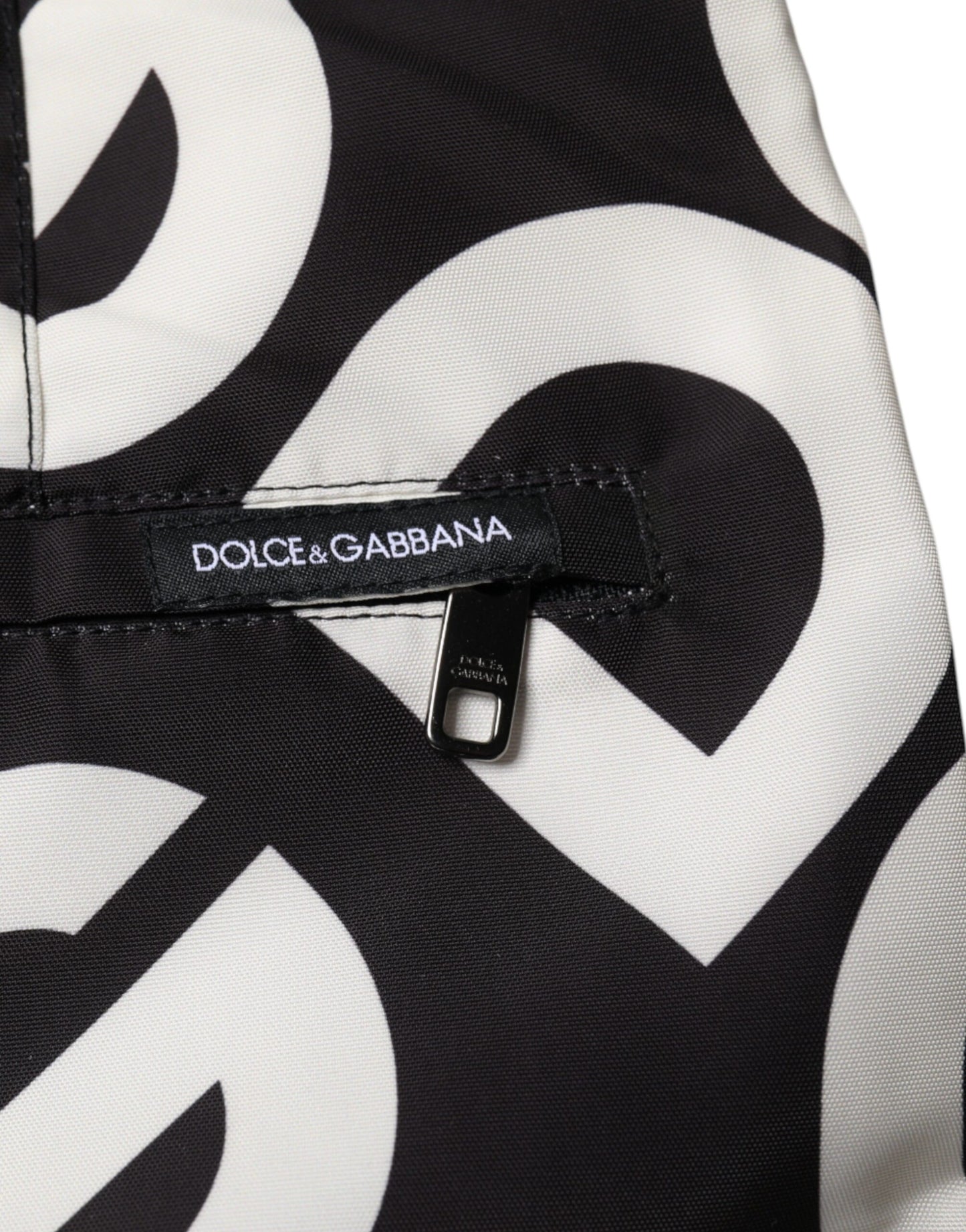 Maillots de bain Dolce &amp; Gabbana avec short de plage noir et blanc et logo