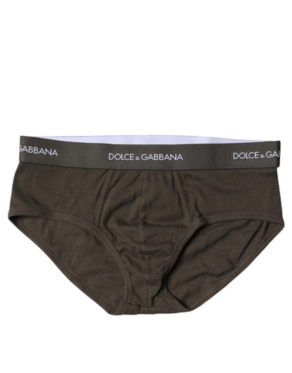 Dolce & Gabbana Gray Cotton Men Mid Slip Brief Underwear – IT6| L par Dolce & Gabbana | Disponible sur Sandy Store ByNet