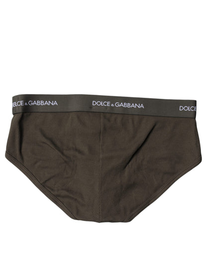 Dolce & Gabbana Gray Cotton Men Mid Slip Brief Underwear – IT6| L par Dolce & Gabbana | Disponible sur Sandy Store ByNet