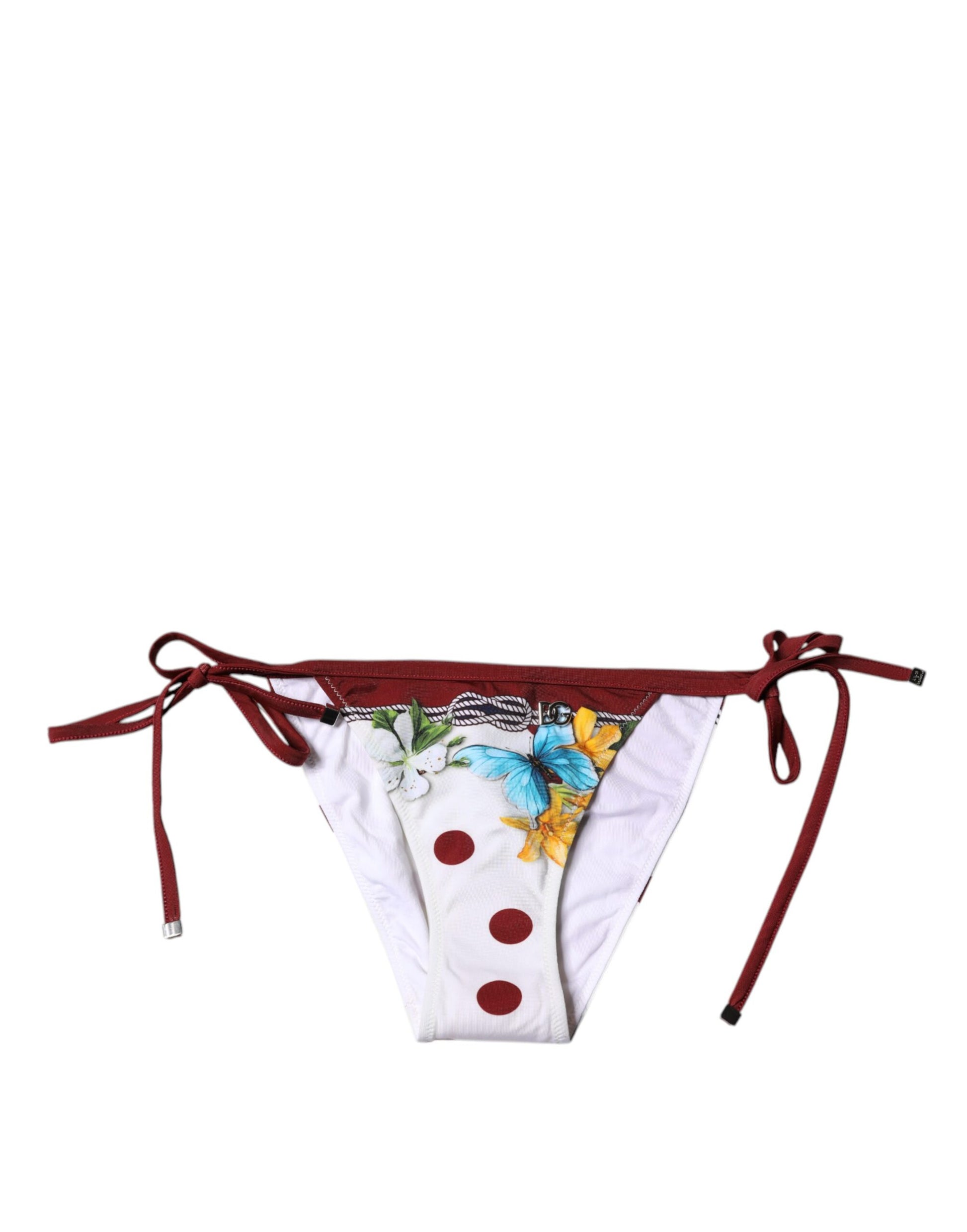 Dolce & Gabbana White Floral Print Swimsuit Bikini Bottom Swimwear – IT2 | S par Dolce & Gabbana | Disponible sur Sandy Store ByNet
