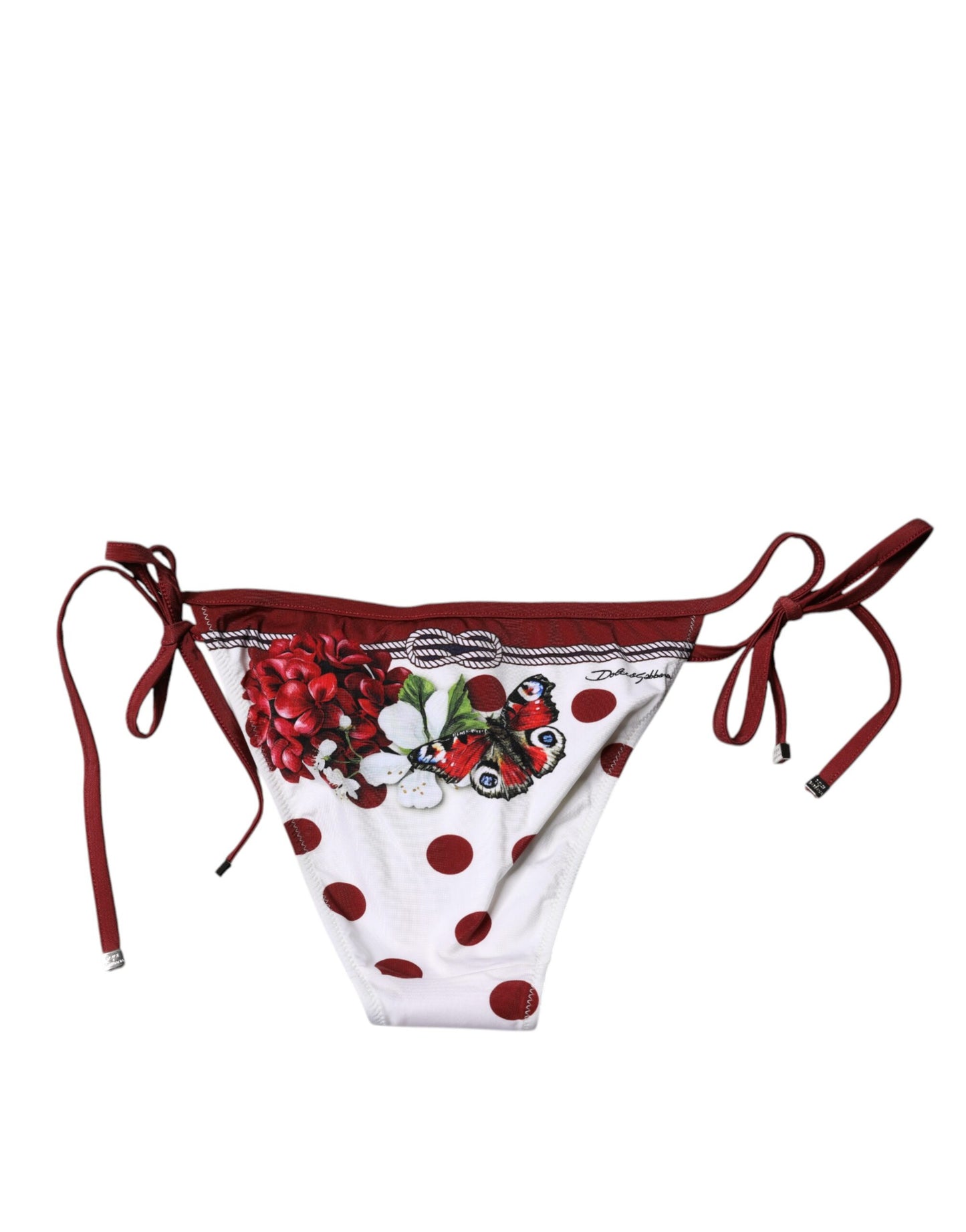Dolce & Gabbana White Floral Print Swimsuit Bikini Bottom Swimwear – IT2 | S par Dolce & Gabbana | Disponible sur Sandy Store ByNet
