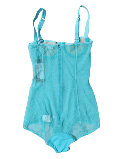 Dolce & Gabbana Blue Tulle Balconette Bra Bodysuit Underwear – IT2 | S par Dolce & Gabbana | Disponible sur Sandy Store ByNet