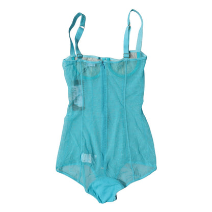 Dolce & Gabbana Blue Tulle Balconette Bra Bodysuit Underwear – IT2 | S par Dolce & Gabbana | Disponible sur Sandy Store ByNet