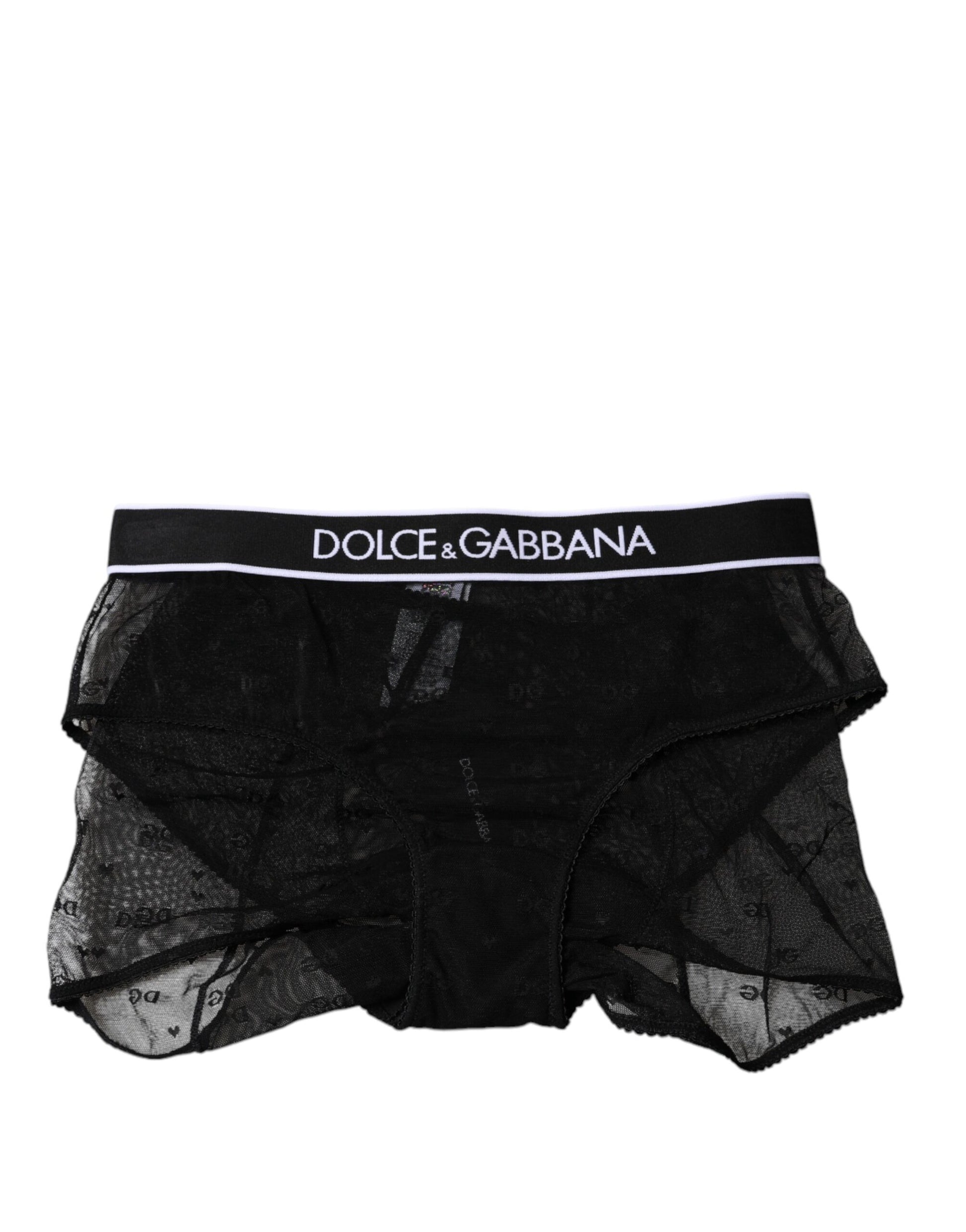 Dolce & Gabbana Black Tulle Nylon Mid Waist Panty Underwear – IT2 | S par Dolce & Gabbana | Disponible sur Sandy Store ByNet