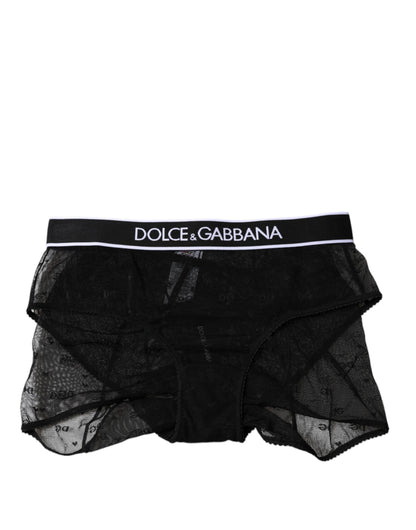 Dolce & Gabbana Black Tulle Nylon Mid Waist Panty Underwear – IT2 | S par Dolce & Gabbana | Disponible sur Sandy Store ByNet