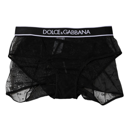Dolce & Gabbana Black Tulle Nylon Mid Waist Panty Underwear – IT2 | S par Dolce & Gabbana | Disponible sur Sandy Store ByNet