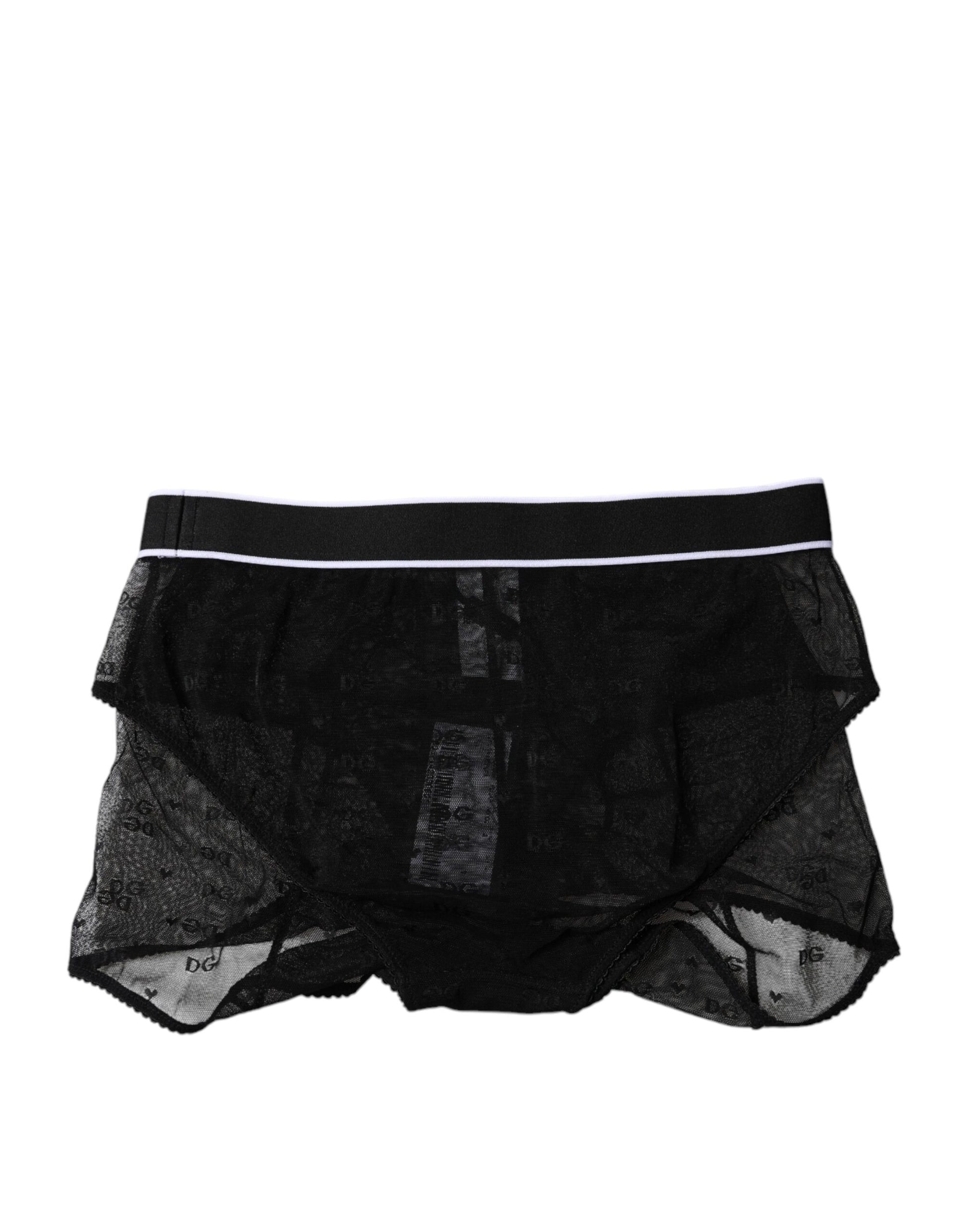 Dolce & Gabbana Black Tulle Nylon Mid Waist Panty Underwear – IT2 | S par Dolce & Gabbana | Disponible sur Sandy Store ByNet