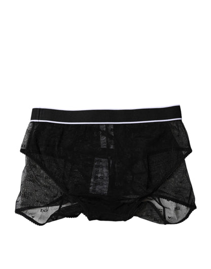 Dolce & Gabbana Black Tulle Nylon Mid Waist Panty Underwear – IT2 | S par Dolce & Gabbana | Disponible sur Sandy Store ByNet