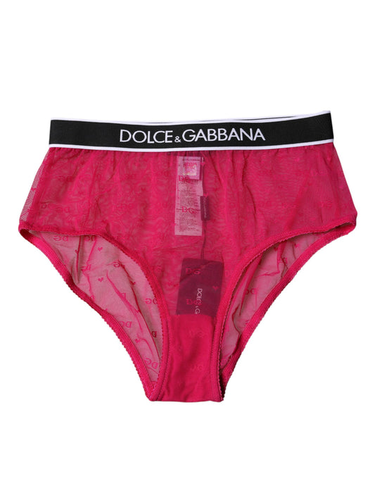 Culotte taille moyenne en nylon tulle fuchsia Dolce &amp; Gabbana