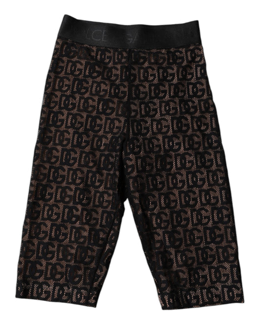 Collants courts à logo monogramme noir Dolce &amp; Gabbana