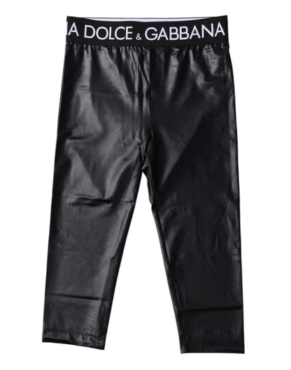 Dolce & Gabbana Black Logo Nylon Cropped Tights Pants Underwear – IT2 | S par Dolce & Gabbana | Disponible sur Sandy Store ByNet