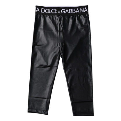 Dolce & Gabbana Black Logo Nylon Cropped Tights Pants Underwear – IT2 | S par Dolce & Gabbana | Disponible sur Sandy Store ByNet