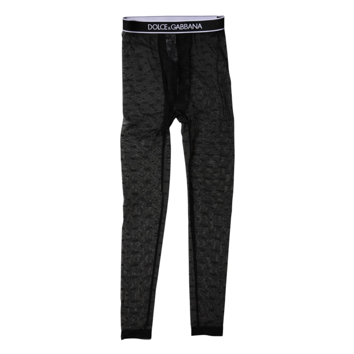 Dolce &amp; Gabbana - Lingerie en dentelle noire avec logo - Pantalon moulant - Sous-vêtements
