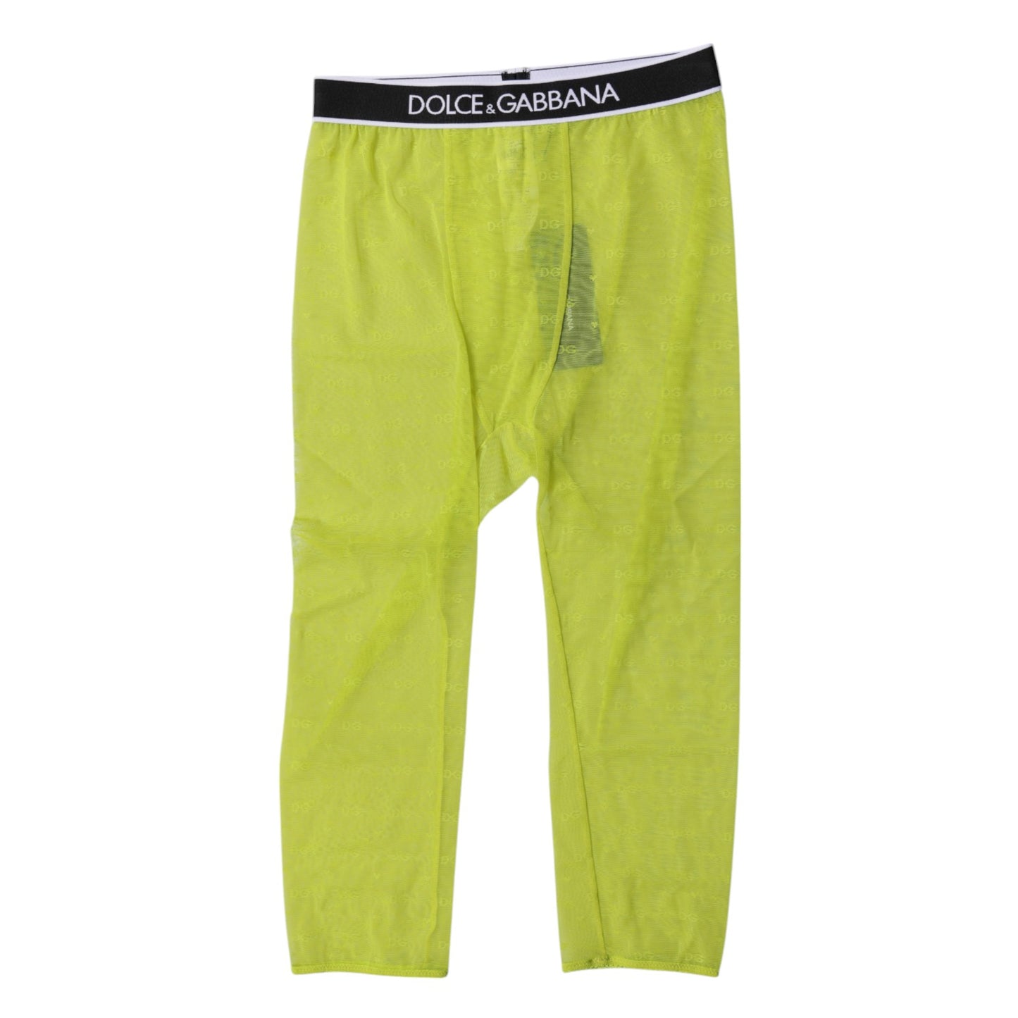 Dolce &amp; Gabbana Green DG Logo Nylon Cropped Tights Underwear