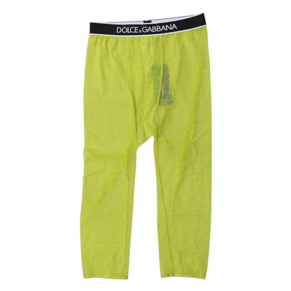 Dolce &amp; Gabbana Green DG Logo Nylon Cropped Tights Underwear