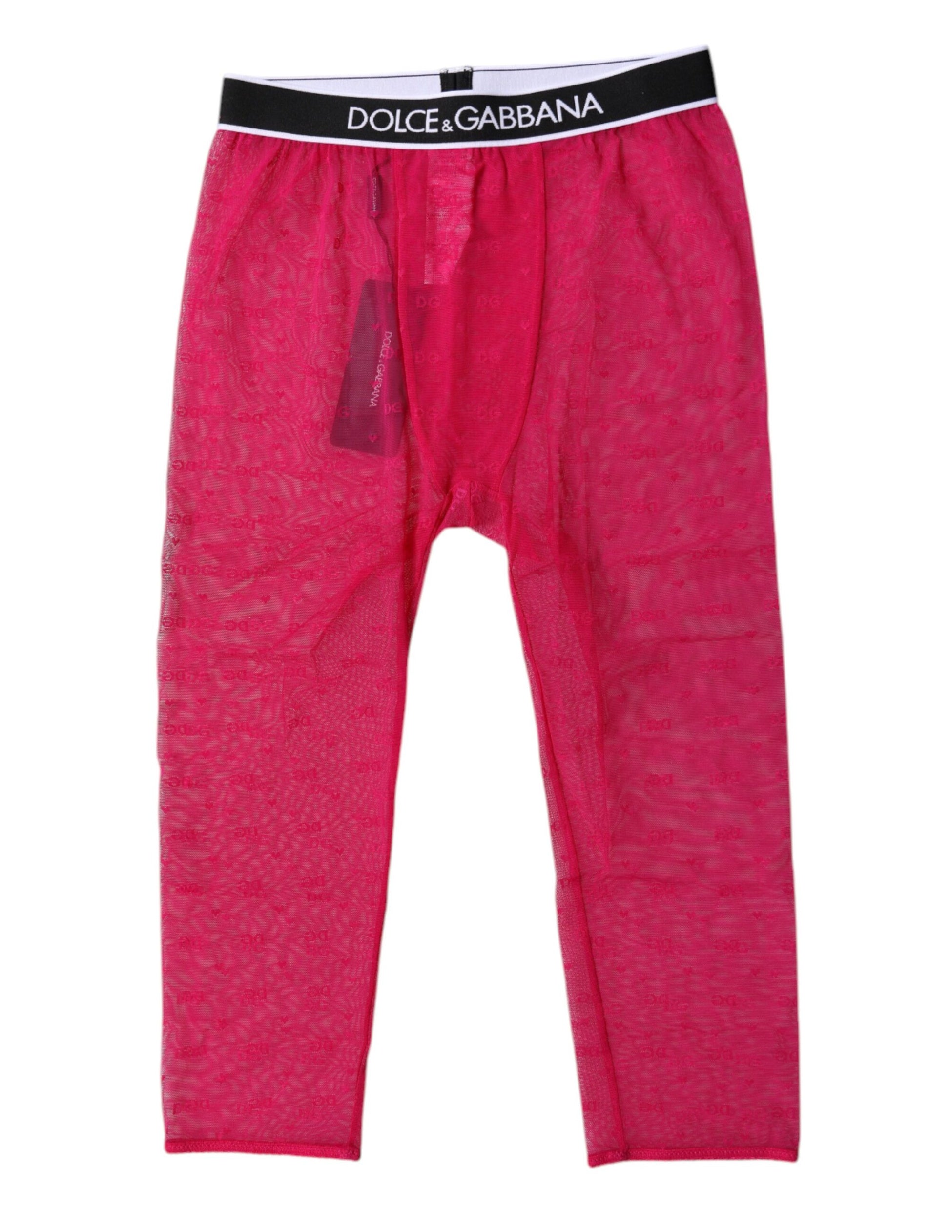 Dolce & Gabbana Fuchsia DG Logo Nylon Cropped Tights Underwear – IT2 | S par Dolce & Gabbana | Disponible sur Sandy Store ByNet