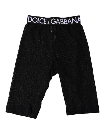 Collants courts à logo monogramme noir Dolce &amp; Gabbana