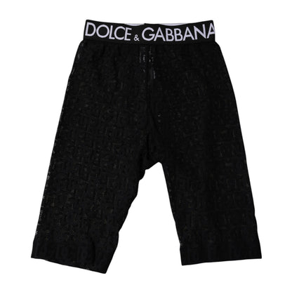 Collants courts à logo monogramme noir Dolce &amp; Gabbana