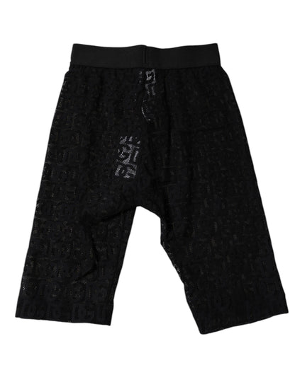 Collants courts à logo monogramme noir Dolce &amp; Gabbana