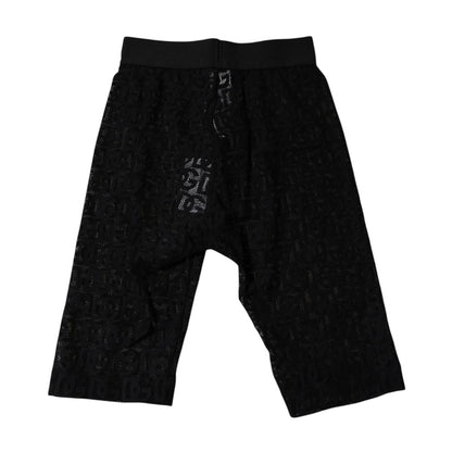 Collants courts à logo monogramme noir Dolce &amp; Gabbana
