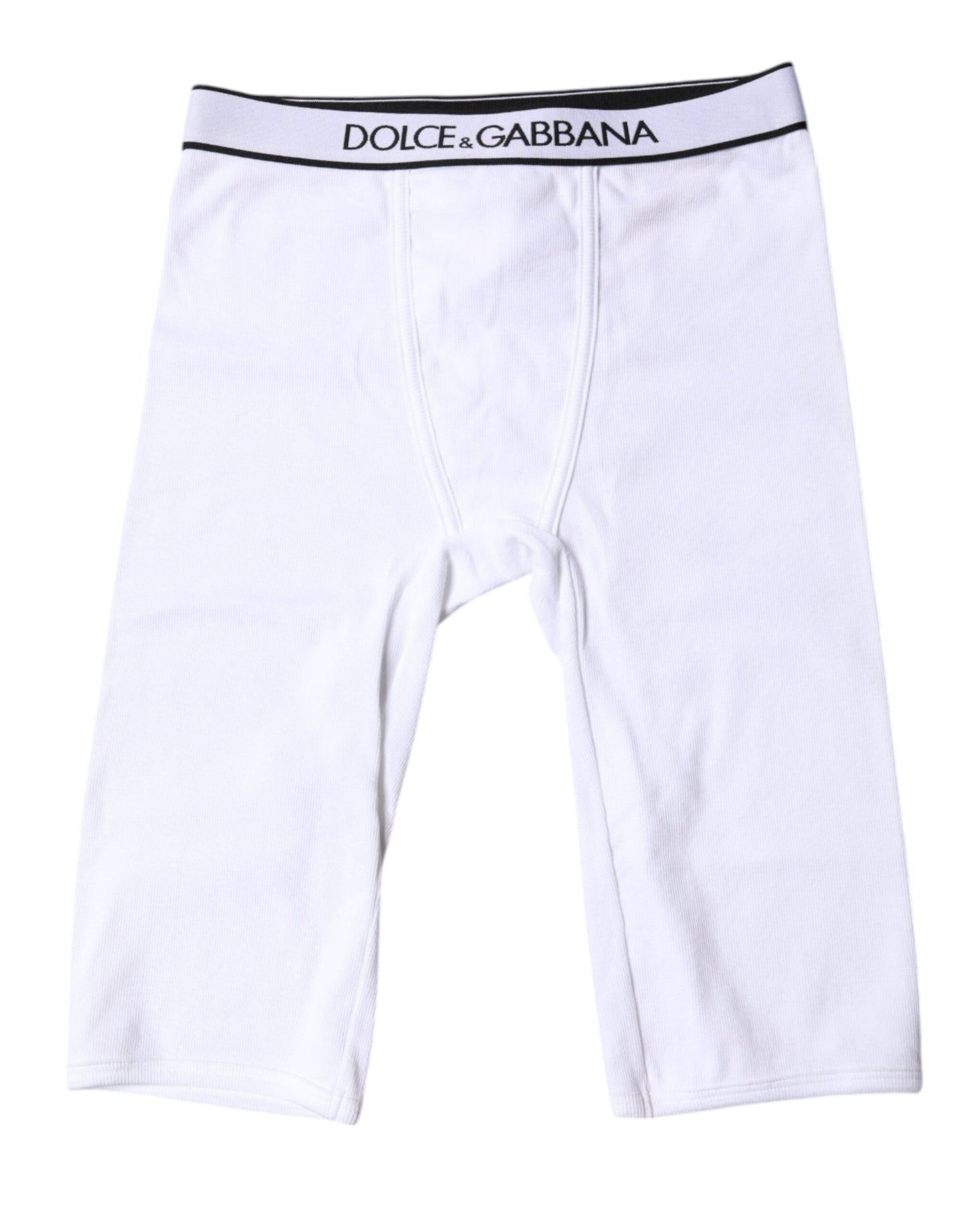 Collants courts en coton à logo blanc Dolce &amp; Gabbana