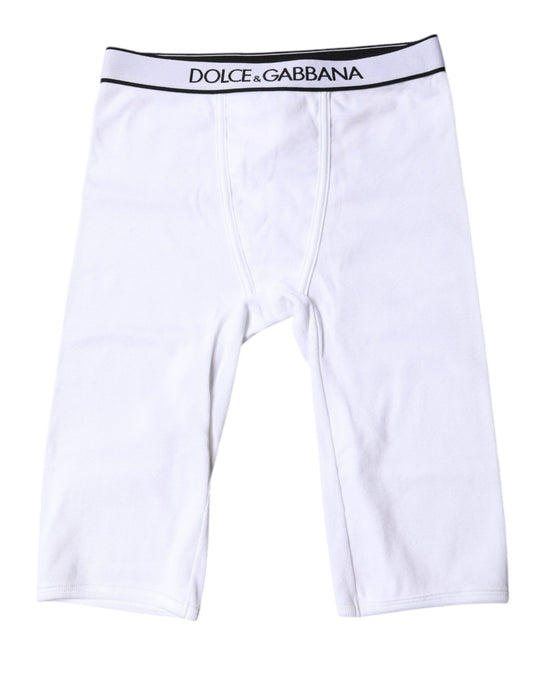 Collants courts en coton à logo blanc Dolce &amp; Gabbana