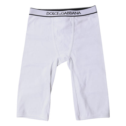 Collants courts en coton à logo blanc Dolce &amp; Gabbana
