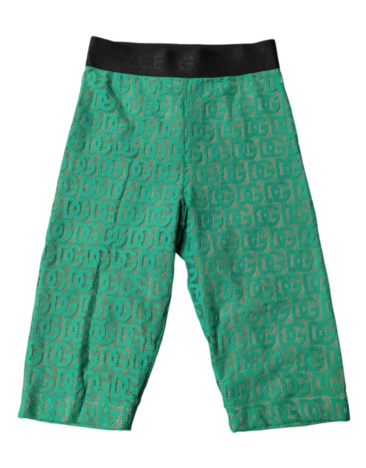 Collants courts Dolce &amp; Gabbana à logo vert et monogramme