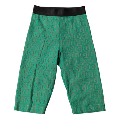Collants courts Dolce &amp; Gabbana à logo vert et monogramme