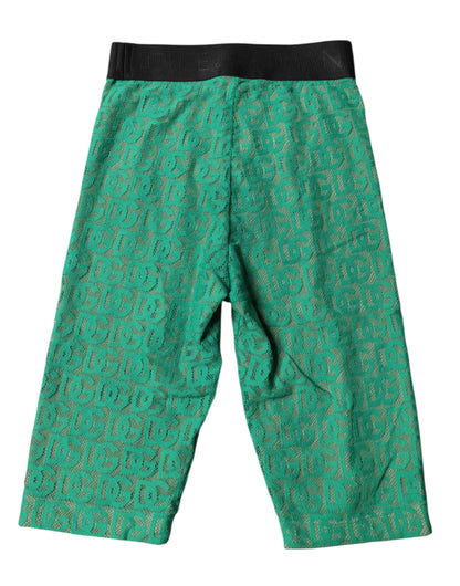 Collants courts Dolce &amp; Gabbana à logo vert et monogramme