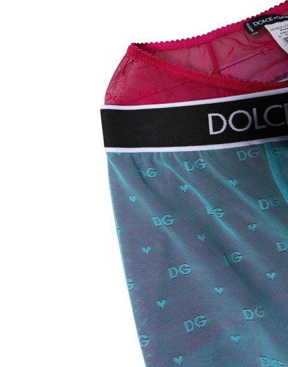 Sous-vêtements courts Dolce &amp; Gabbana à logo bleu fuchsia