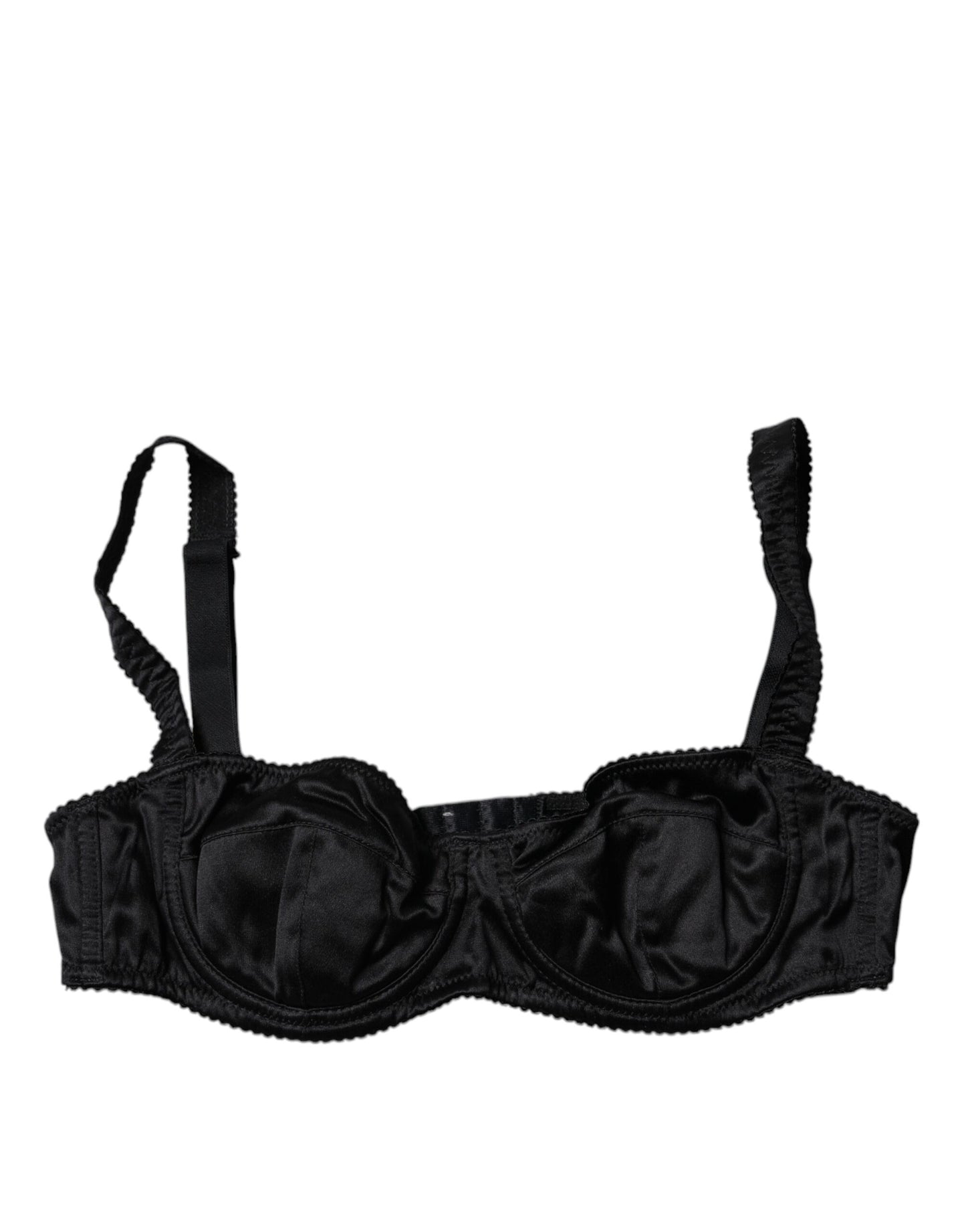 Soutien-gorge balconnet extensible en soie noire Dolce &amp; Gabbana