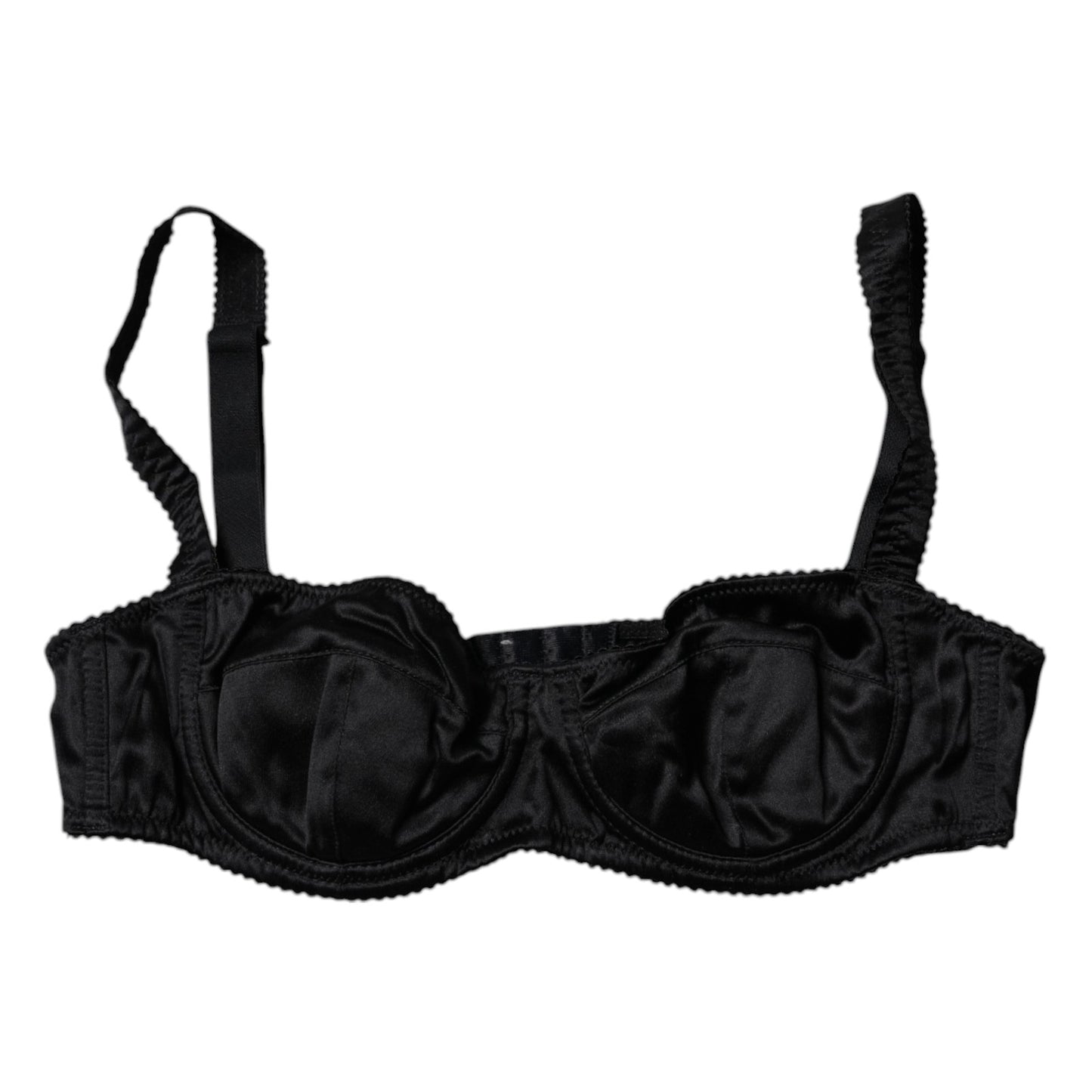 Soutien-gorge balconnet extensible en soie noire Dolce &amp; Gabbana